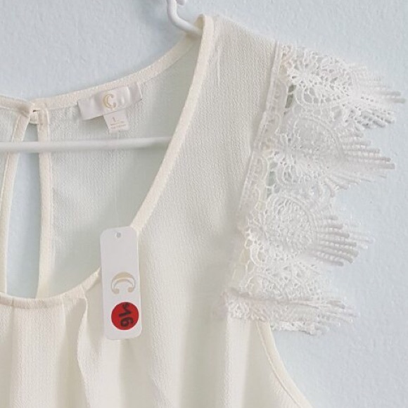 NWT Charming Charlie White Sleeveless Blouse Top - Picture 8 of 8